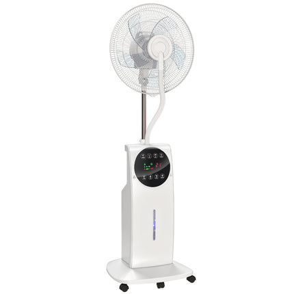 135cm Pedestal Fan with Water Mist Spray Humidifying Misting Fan, White