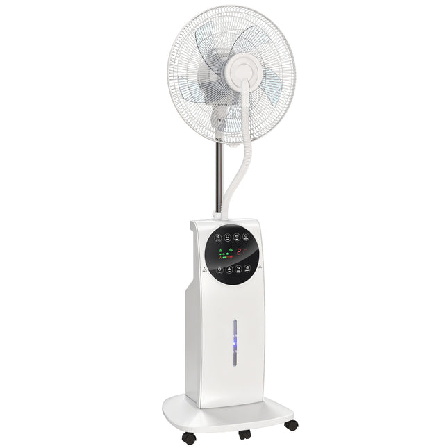 135cm Pedestal Fan with Water Mist Spray Humidifying Misting Fan, White