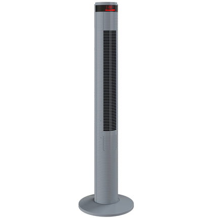 Oscillating Tower Fan Remote Control 3 Speed Modes Cooling Machine, Grey