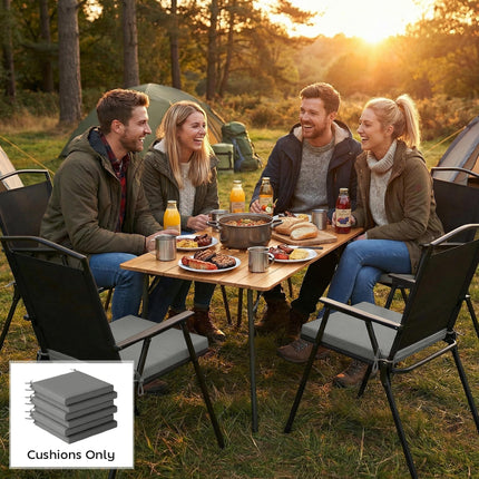 Set of 6 Outdoor Seat Cushions with Machine Washable Cover, Water Repellent Seat Cushions Dark Grey