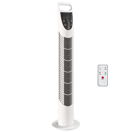 Tower Fan Oscillating 3 Speeds 3 Winds 40W w/ RC Timer Quiet - White