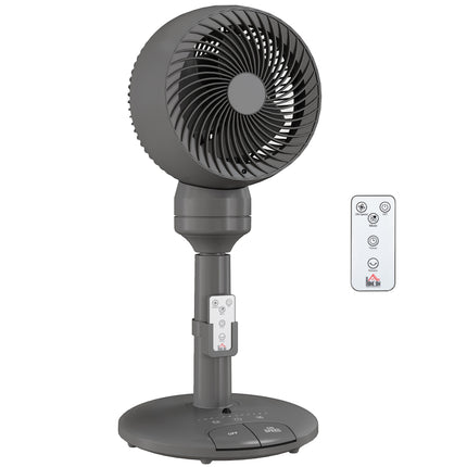 Air Circulator Fan Pedestal Cooling Fan with 3 Speed 3 Mode and Remote Control, 9 Inch, Grey