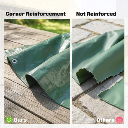 4 x 6m Waterproof Tarpaulin, 90GSM Tear-Resistant PE Tarp with Reinforced Grommets, UV Protected Cover