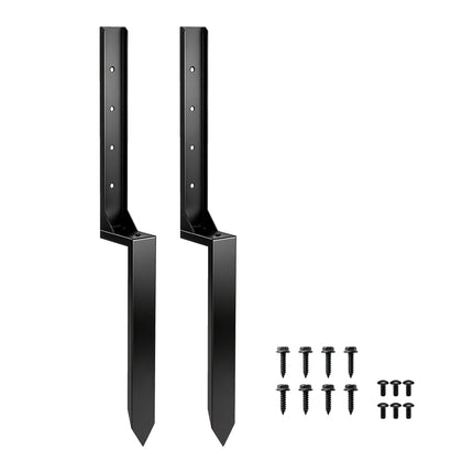 2 Pack Fence Post Repair Kit, 81 cm Metal Fence Post Support with Drill, Garden
