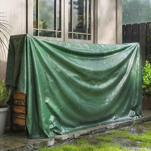 3 x 4m Waterproof Tarpaulin, 90GSM Tear-Resistant PE Tarp with Reinforced Grommets, UV Protected Cover