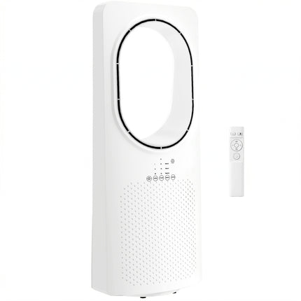 Bladeless Tower Fan for Bedroom, 36dB Standing Cooling Fan with Oscillating, 3 Speeds, 3 Modes, 15H Timer, White