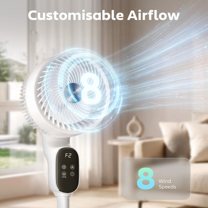 20 dB Silent Standing Fan for Bedroom, 39in Pedestal Fan with Remote, Oscillatin