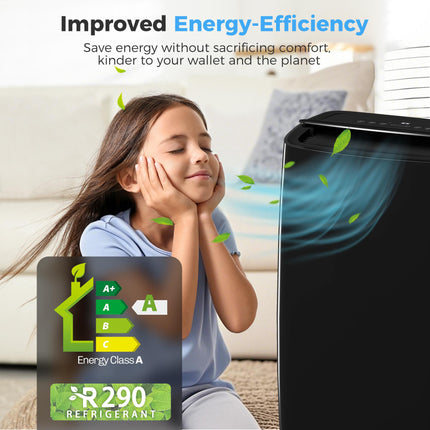 Portable Air Conditioner 14000 BTU, 4-in-1 Air Conditioning Unit, Dehumidifier, Cooling, Fan, Children Lock, 40m²
