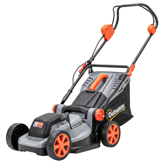 18V Cordless Lawnmower with 2 x 4Ah Batteries, Battery Lawn Mower with 34cm Cutt