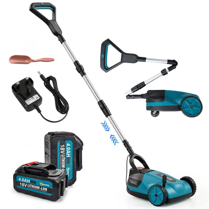 Outsunny 18V Cordless Lawnmower with 2 x 4Ah Batteries & Charger, Battery Lawn Mower with 21cm Cutting Width, 3 Cutting Heights
