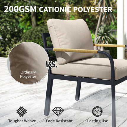 7 Seater Garden Furniture Set, Metal Garden Sofa Set with Cushions, Outdoor Furn