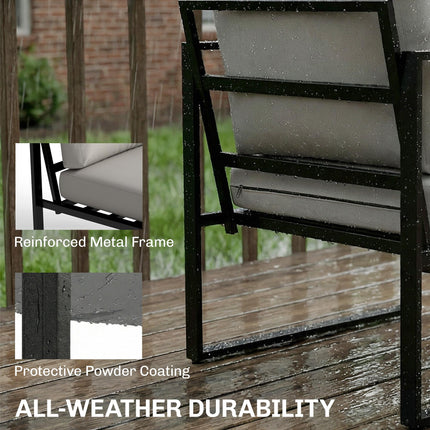 Outdoor Garden Furniture Set, 4 Piece Patio Furniture with Slatted Table, Indoor Outdoor Balcony Patio Conservatory Set