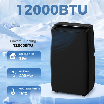 Portable Air Conditioner 12000 BTU, 4-in-1 Air Conditioning Unit, Dehumidifier, Cooling, Fan, Sleep Mode with 2 Speeds
