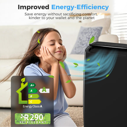 Portable Air Conditioner 12000 BTU, 4-in-1 Air Conditioning Unit, Dehumidifier, Cooling, Fan, Sleep Mode with 2 Speeds