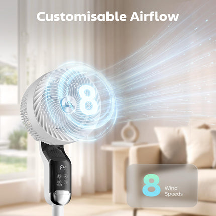 HOMCOM 20 dB Silent Standing Fan, 41in Pedestal Fan with Remote, Oscillating, 8 Speeds, Adjustable Height, 12H Timer