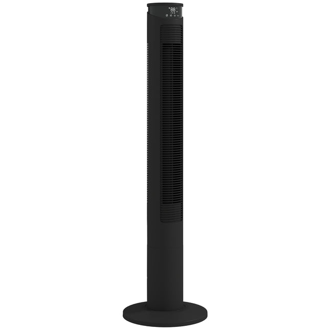 Tower Fan with WiFi Control Standing Floor Fan with Remote Control 116 cm Black