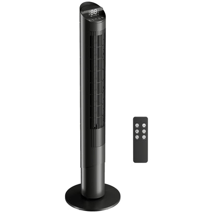 Tower Fan with WiFi App Control Standing Floor Cooling Fan Remote Control 101.8 cm Black