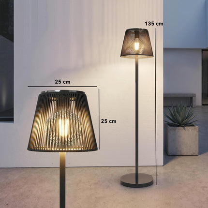 Outdoor Solar Floor Lamp, Adjustable Height Rechargeable Floor Lamp IP44 Waterpr