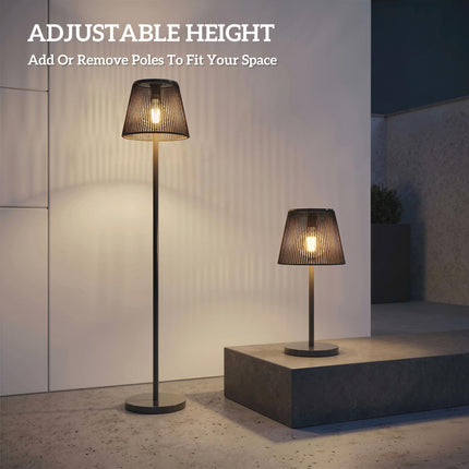 Outdoor Solar Floor Lamp, Adjustable Height Rechargeable Floor Lamp IP44 Waterpr