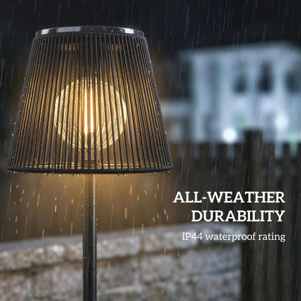 Outdoor Solar Floor Lamp, Adjustable Height Rechargeable Floor Lamp IP44 Waterpr