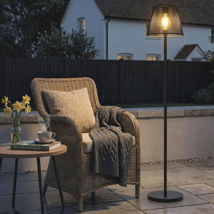 Outdoor Solar Floor Lamp, Adjustable Height Rechargeable Floor Lamp IP44 Waterpr