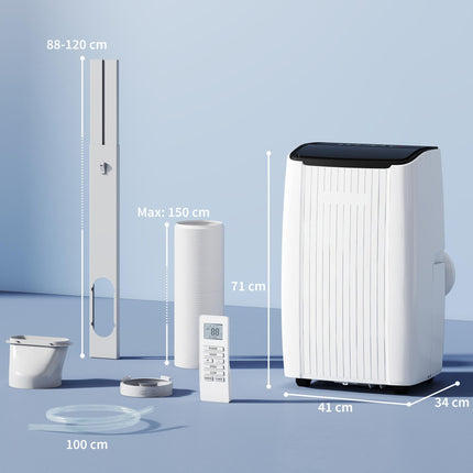 12000 BTU 5-in-1 Portable Air Conditioner with Cool, Heat, Dehumidifier, Fan, Sleep, WiFi Voice Control, White
