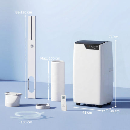 HOMCOM Portable Air Conditioner 14000 BTU, 4-in-1 AC Unit with Cool, Dehumidifier, Fan, Sleep Mode, WiFi Voice Remote Control