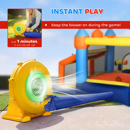 Bouncy Castle for Kids, Inflatable Bounce House with Slide, Pool (Ball Pit), Climbing Wall and Blower for Outdoor