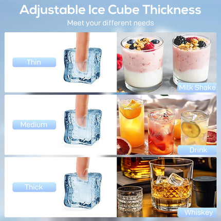 Commercial Ice Maker Machine, 45kg/24H Stainless Steel Under Counter or Freestanding Ice Machine, Silver