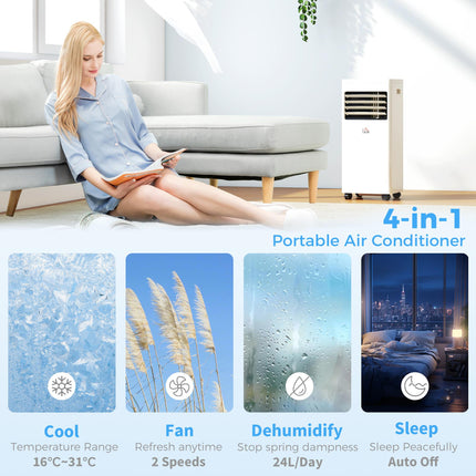 Portable Air Conditioner 9000 BTU, Air Conditioning Unit with Digital Display for Room up to 28㎡