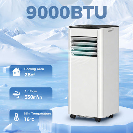 Portable Air Conditioner 9000 BTU, 4-in-1 AC Unit with Cool, Dehumidifier, Fan,