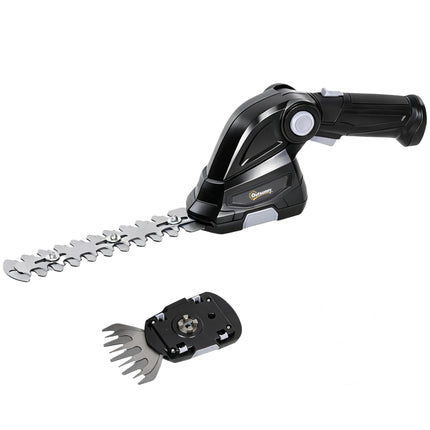 2-in-1 Cordless Hedge Trimmer & Grass Shear with 7.2V 2 x Rechargeable 2000mAh Batteries, 2 Changeable Blades