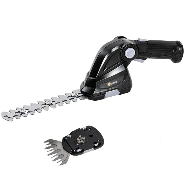 2-in-1 Cordless Hedge Trimmer & Grass Shear with 7.2V 2 x Rechargeable 2000mAh Batteries, 2 Changeable Blades