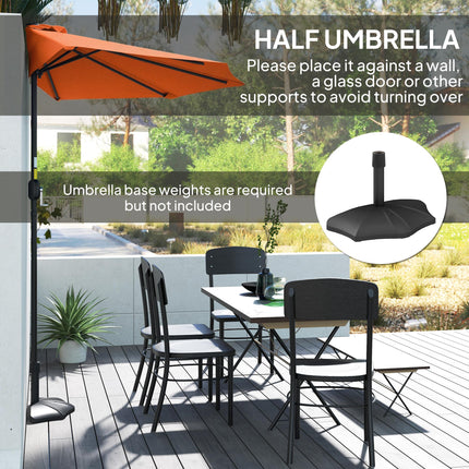 Half Round Parasol Umbrella - Orange