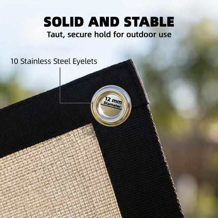 Outsunny Sun Shade Sail UV Protection Canopy with Stainless Steel Eyelets for Patio Garden 2 x 3 m Beige
