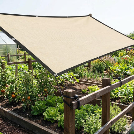 Outsunny Sun Shade Sail UV Protection Canopy with Stainless Steel Eyelets for Patio Garden 2 x 3 m Beige