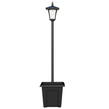 Garden Solar Lamp Post Light, Waterproof LED Solar Light Post with Planter, Blac