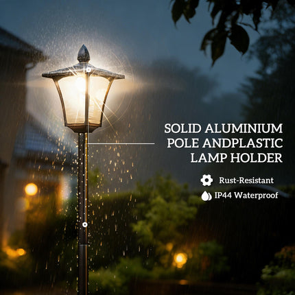 Garden Solar Lamp Post Light, Waterproof LED Solar Light Post with Planter, Blac
