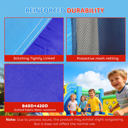 8 in 1 Bouncy Castle for Kids, Inflatable Bounce House with Slide, Pool (Ball Pit), Water Cannon for Indoor Outdoor