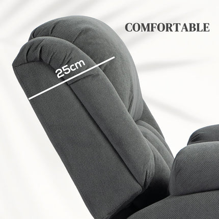 HOMCOM Recliner Armchair Lift Chair, Electric Recliner Chair with Vibration Massage and Heat, Wide Seat, USB Port, Grey