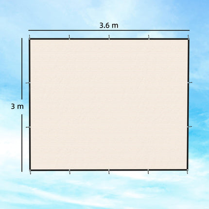 Sun Shade Sail UV Protection Canopy with Stainless Steel Eyelets for Patio Garden 3 x 3.6 m Beige