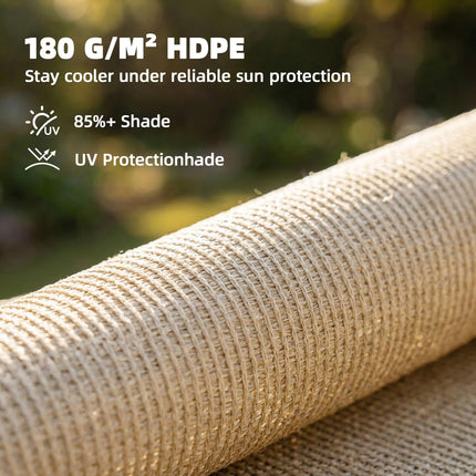 Sun Shade Sail UV Protection Canopy with Stainless Steel Eyelets for Patio Garden 3 x 3.6 m Beige