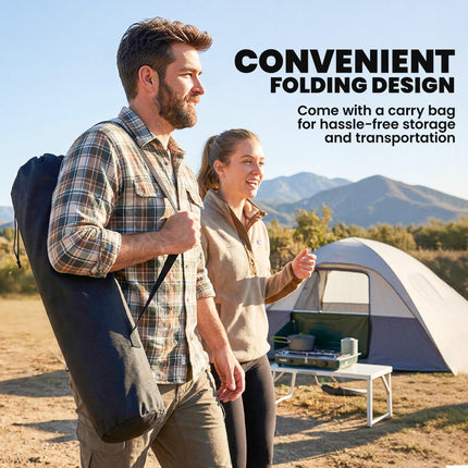 Padded Camping Chair Adults Heavy Duty Folding Chair Side Pocket Cup Holder Carry Bag Outdoor Black