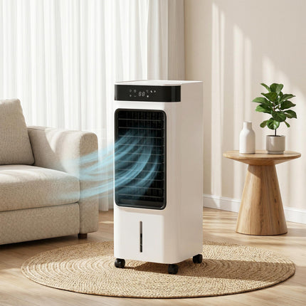Portable Air Cooler, 3-In-1 Evaporative Air Cooler with 7 Litre Water Tank, 48° Oscillation, White