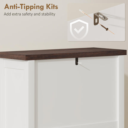 Shoe Cabinet with 2 Flip Drawers, Farmhouse Narrow Shoe Storage Cabinet with Adj