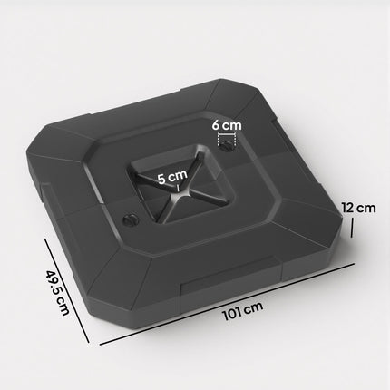 2PCS Umbrella Weights for Cantilever Parasols, Parasol Base Weights, 80 kg for Water or 105 kg Water and Sand Mix, Black