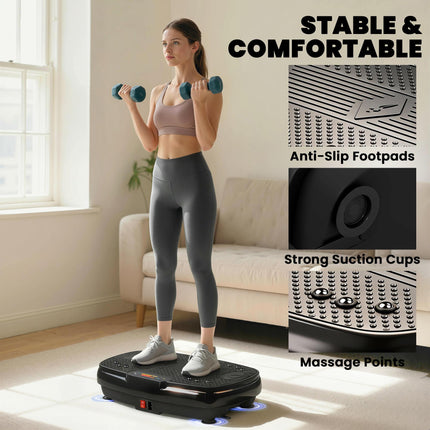 Vibration Plate Exercise Machine with 120 Speed Levels, 5 Programs, Quiet Vibrat