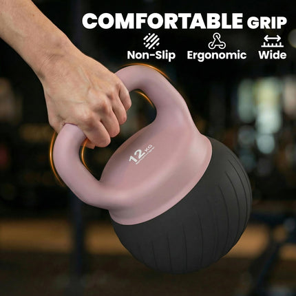Soft Kettlebell, 12kg Kettle Bell with Anti-Slip Grip for Home Gym Weight Lifting and Strength Training