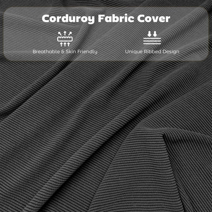 Set of Four Folding Corduroy Seat Chairs - Dark Grey