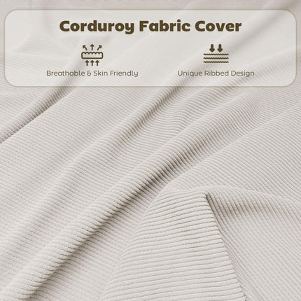 Set of Four Folding Corduroy Seat Chairs, Cream